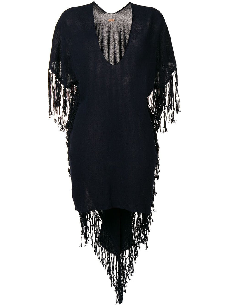 fringed asymmetric dress