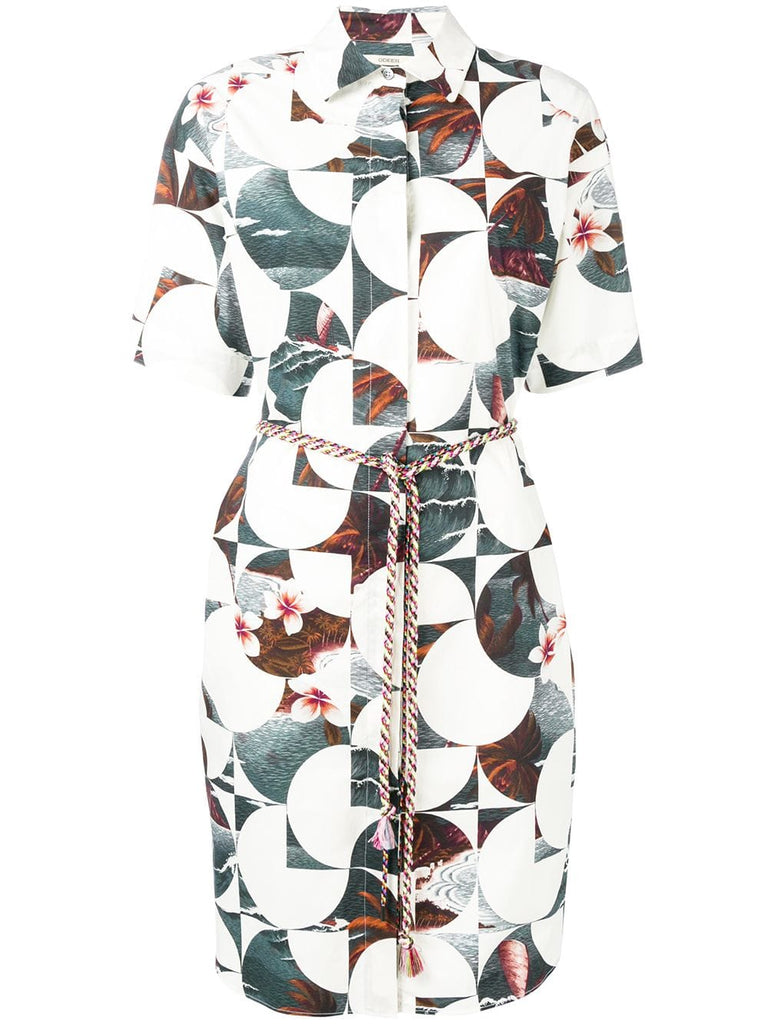 geometric printing shirt dress