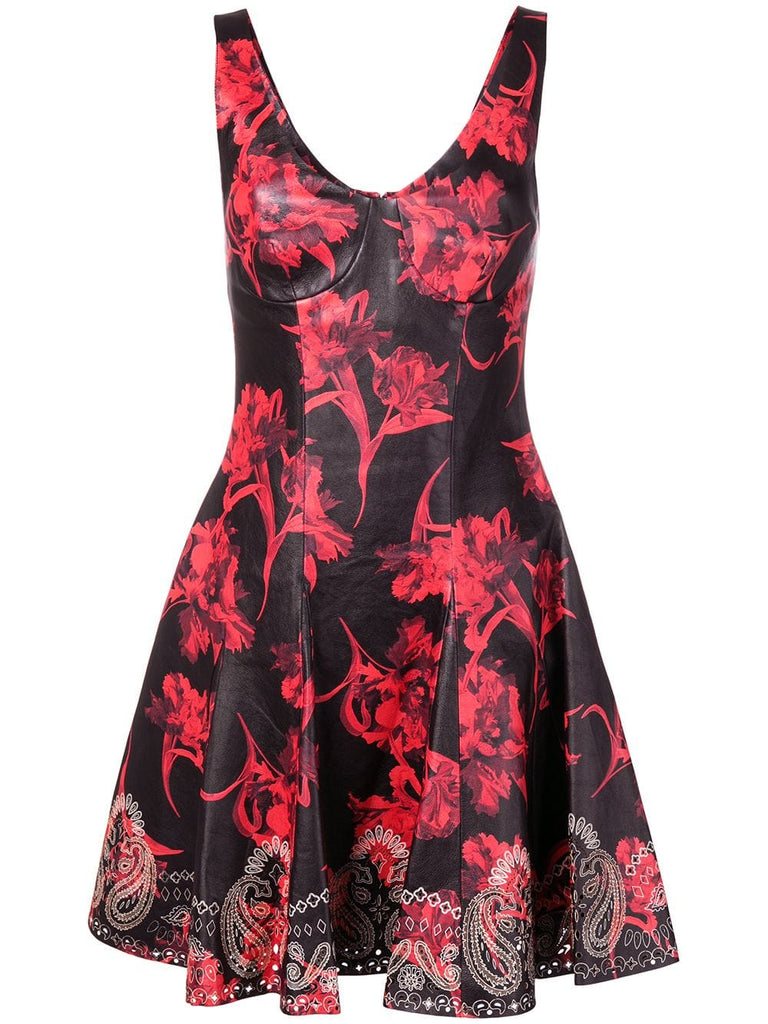 Parrot Tulip print mini dress