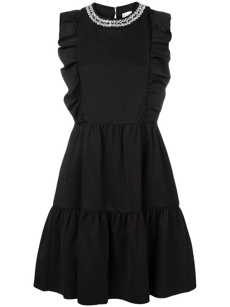 sleeveless ruffled dress