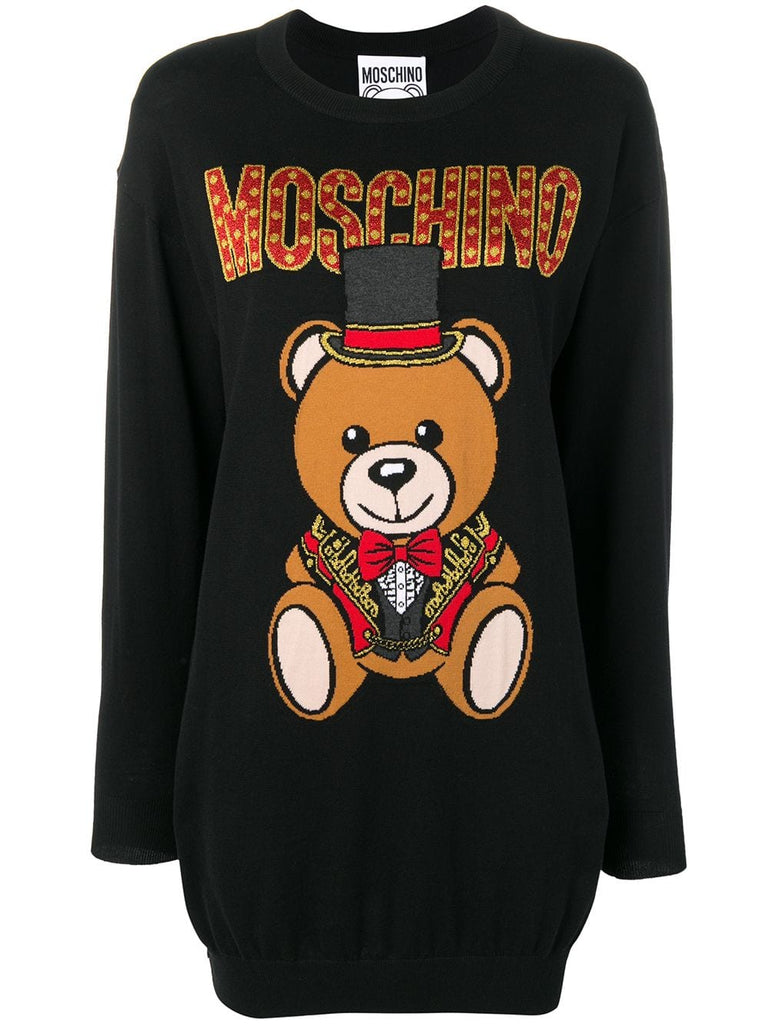 teddy bear logo sweater dress