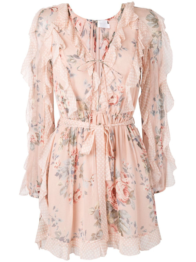 floral print ruffle dress