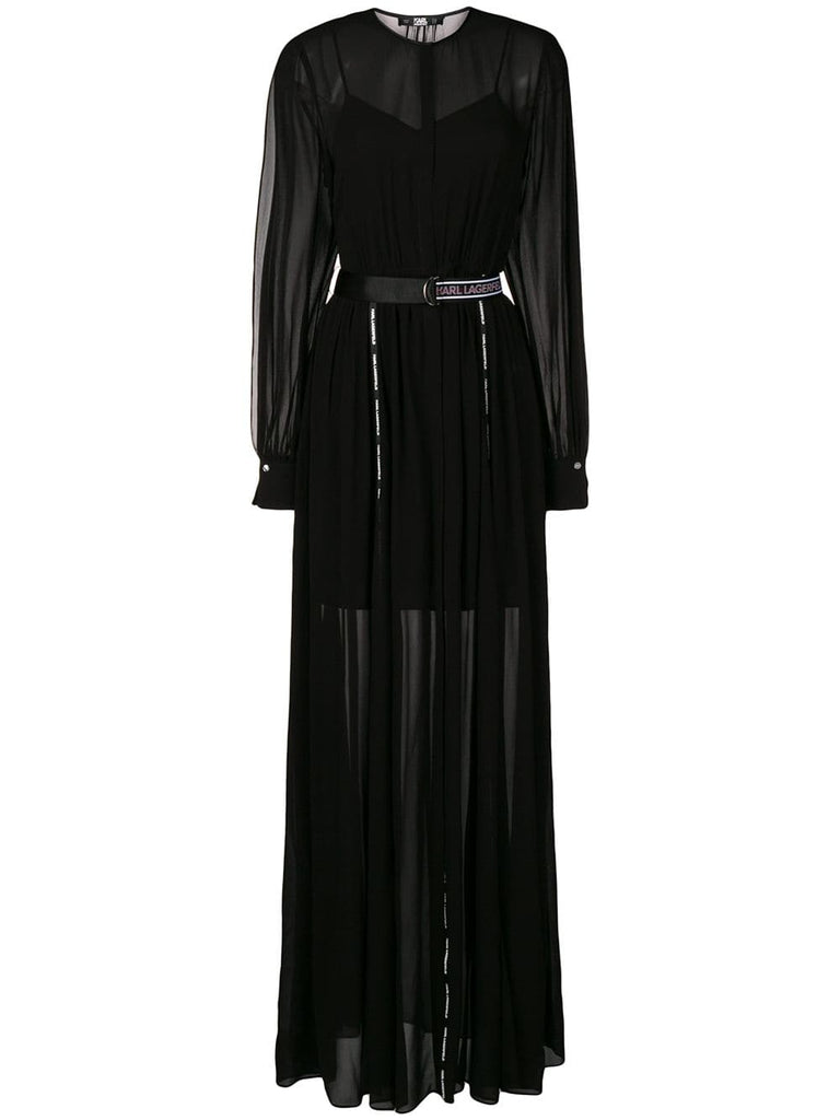 belted maxi shirt dress