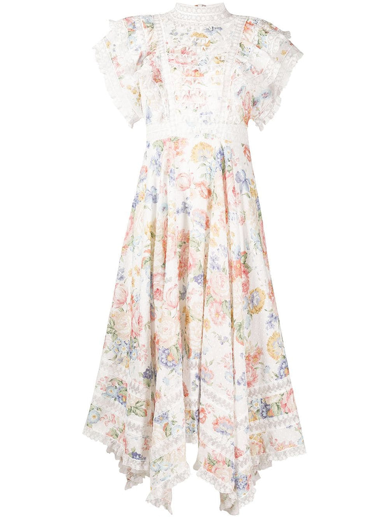 Bowie frilled midi dress