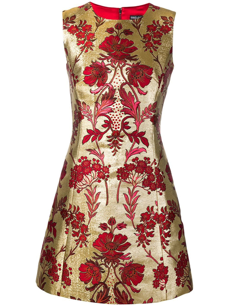 floral jacquard dress