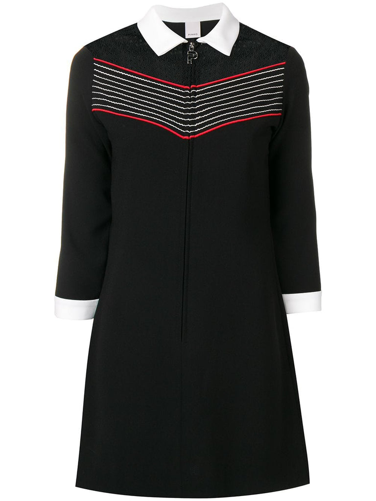 striped detail polo dress