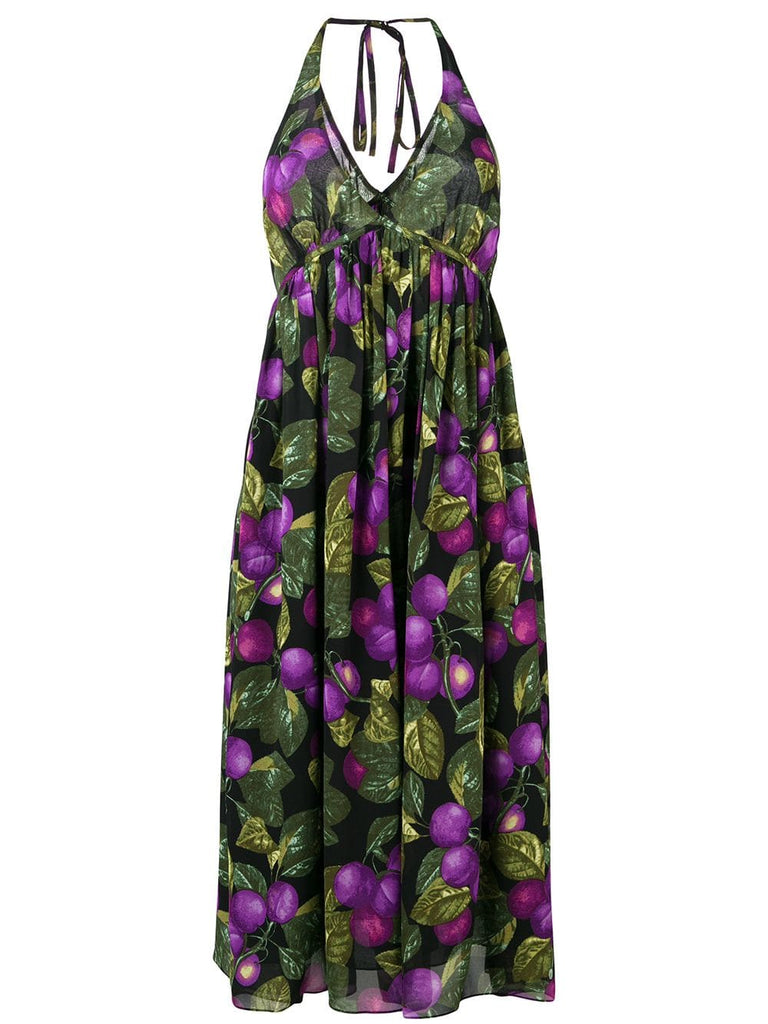 floral halterneck midi dress