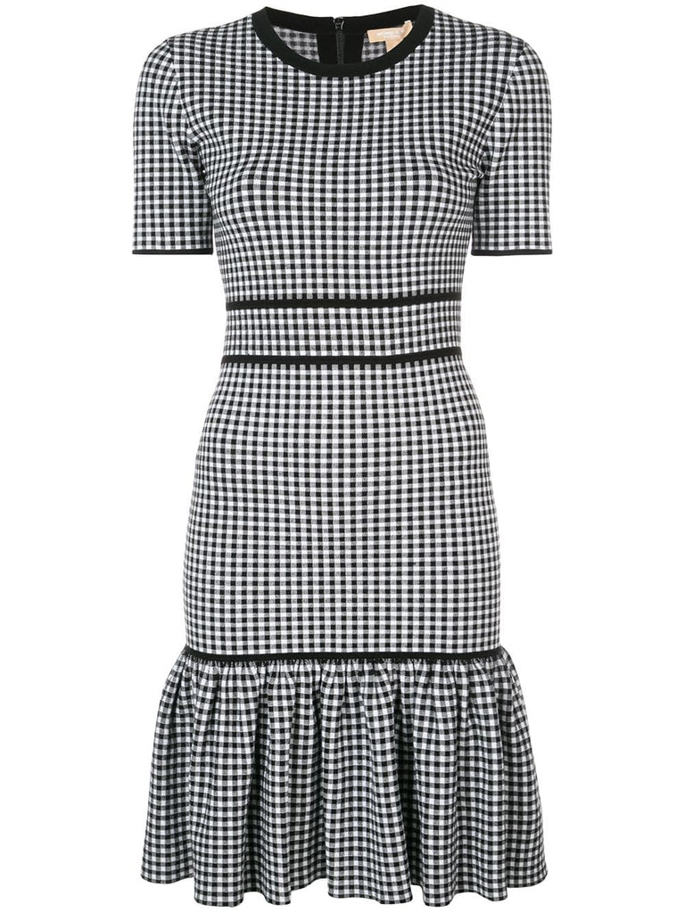 gingham fitted mini dress