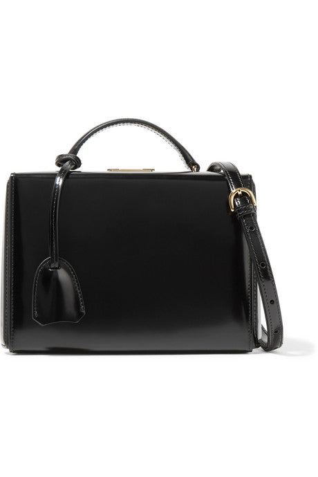 Grace small glossed-leather shoulder bag