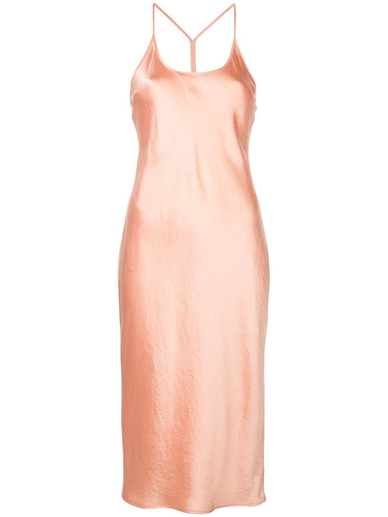 midi satin slip dress