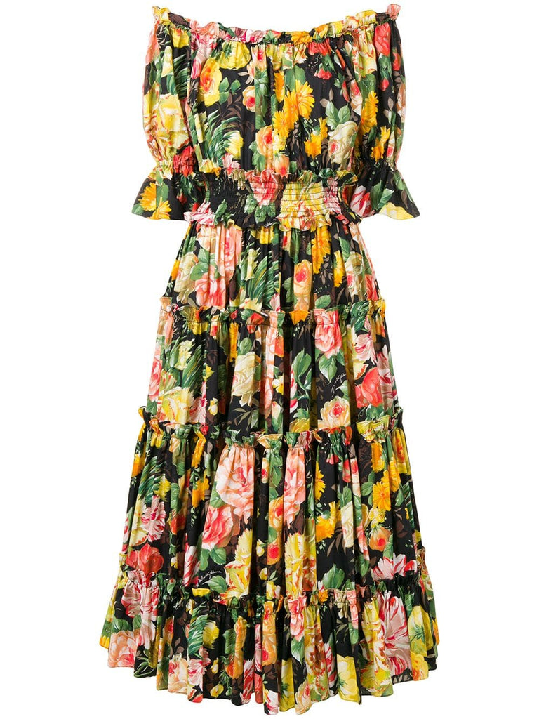 floral print flared dress