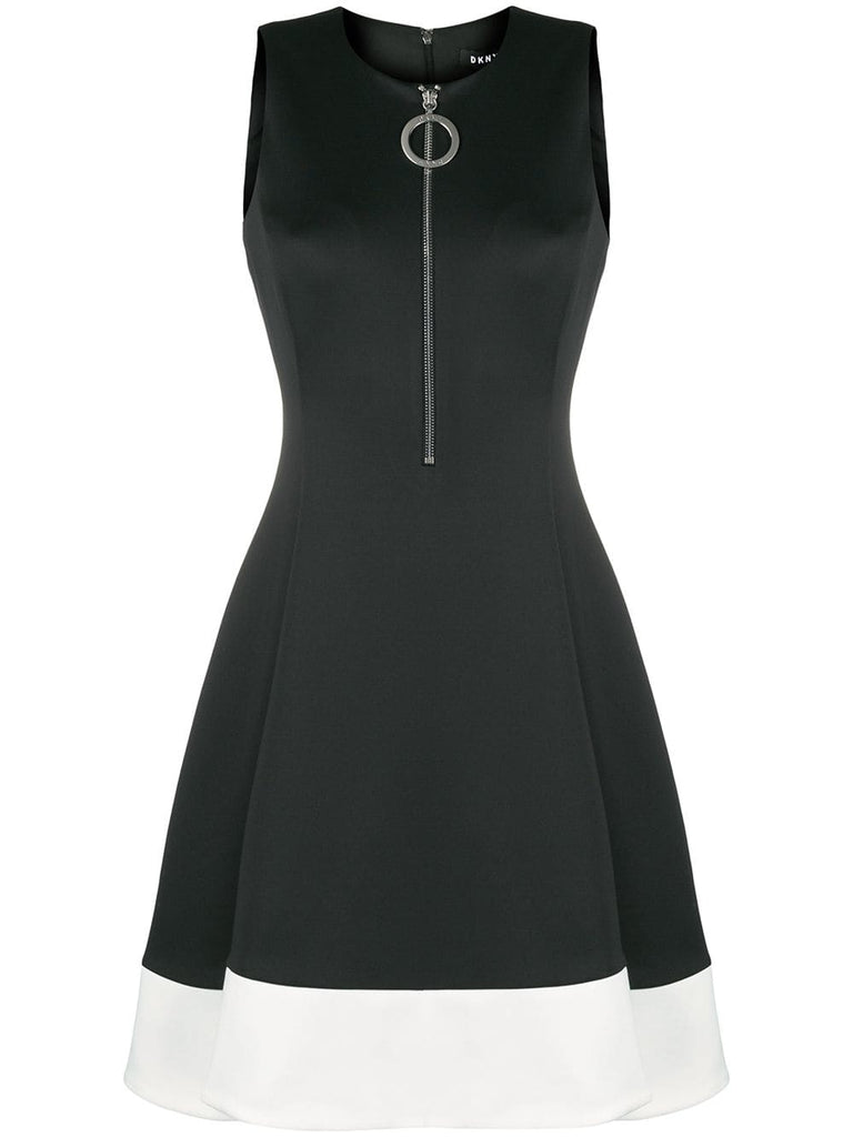 front zip midi dress