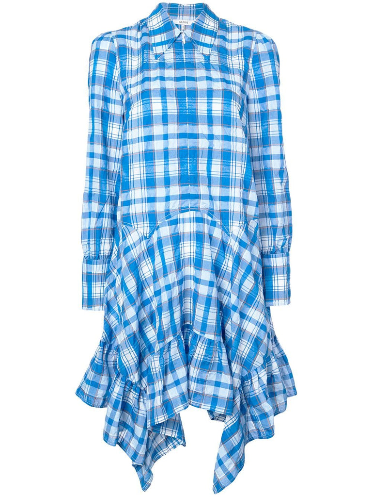 fill hem checked dress