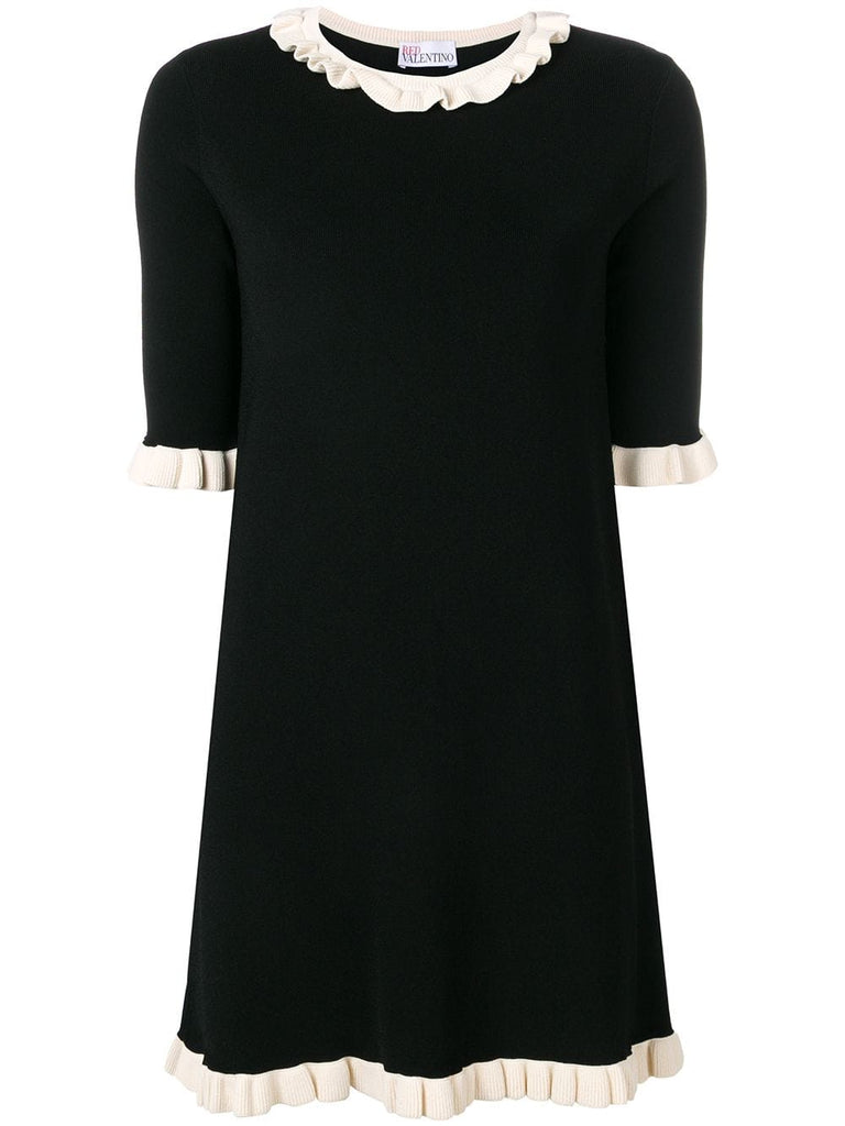 frilled trim knitted dress