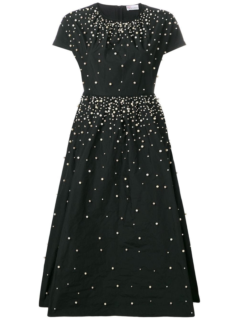 pearl embellished midi dress