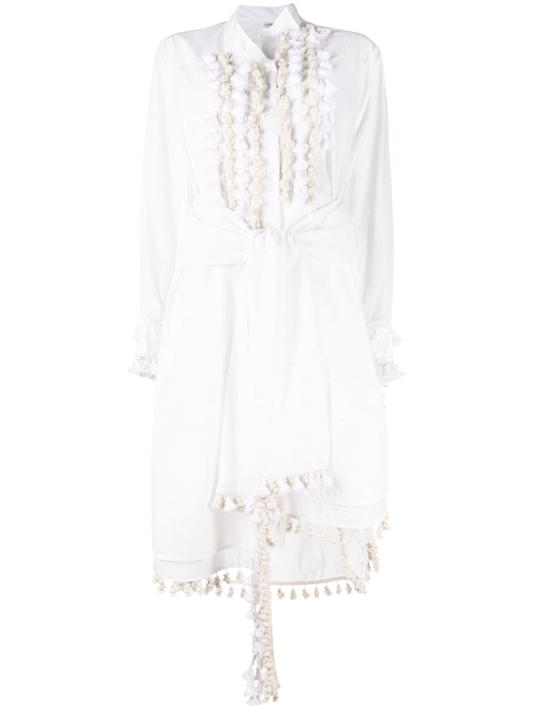 tassel embellished shirt dress