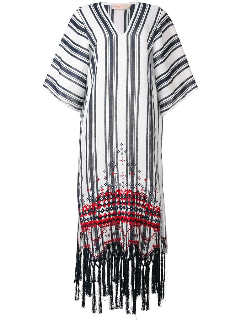 striped kaftan dress