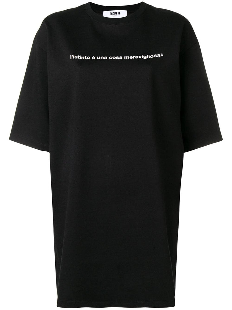 slogan print T-shirt dress