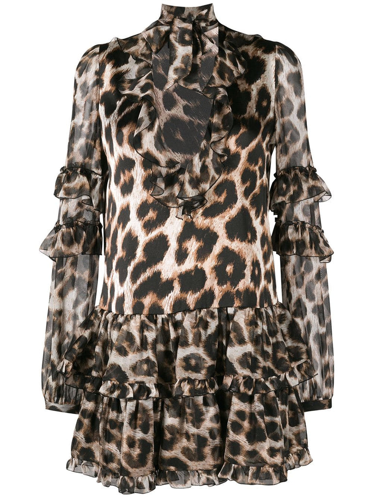 leopard print mini dress