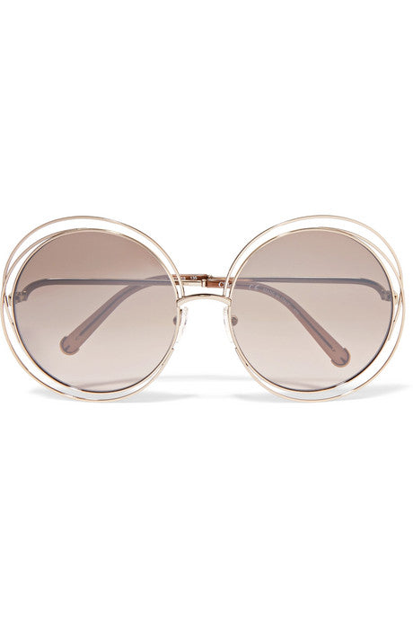 Carlina oversized round-frame gold-tone sunglasses