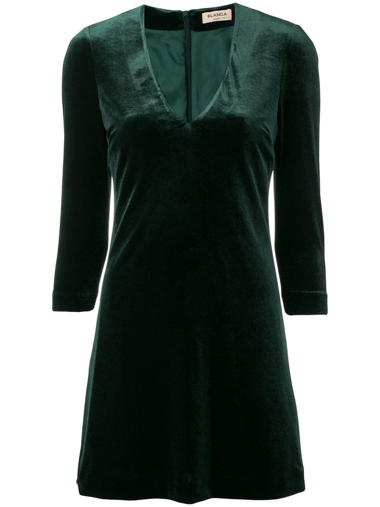 v-neck velvet dress