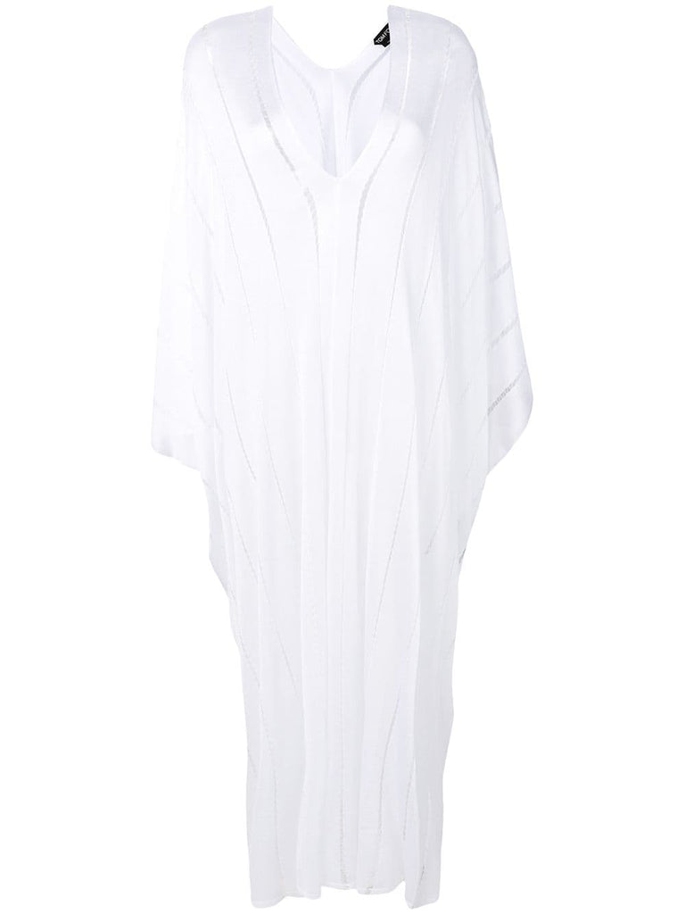 long sheer stripe kaftan