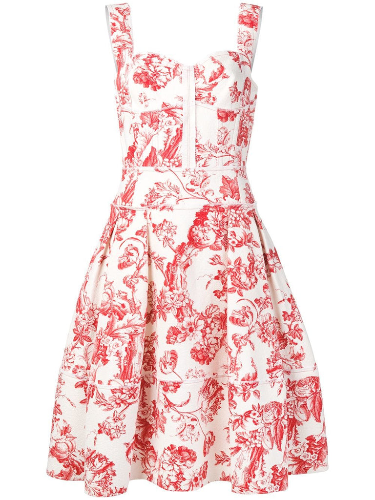 floral toile print dress