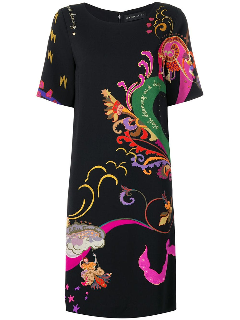 short-sleeved printed dress