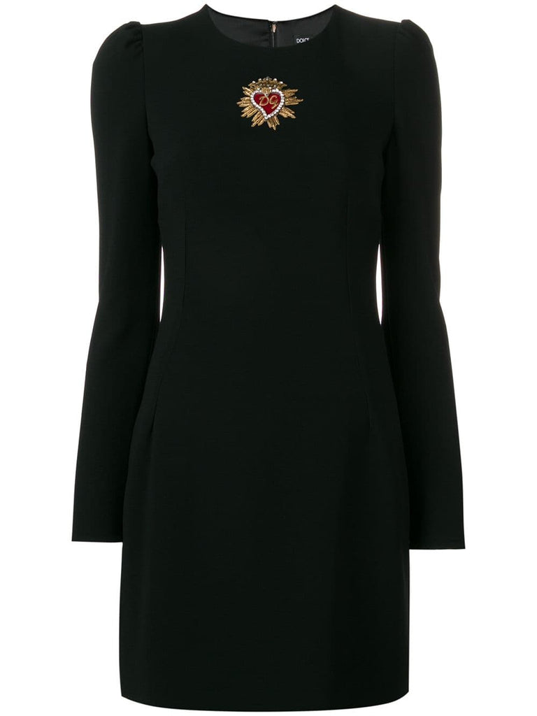 logo long-sleeve mini dress