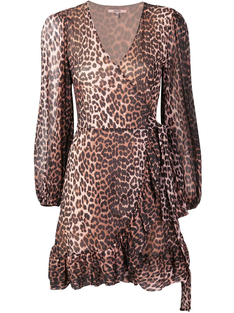 leopard print wrap dress