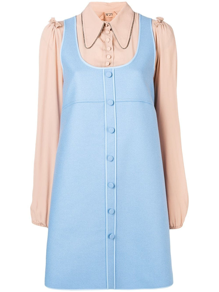 two-tone shirt dress