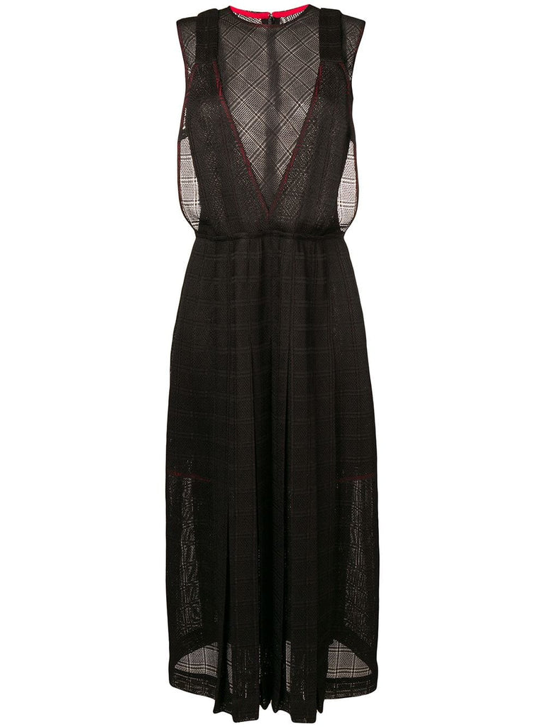 sheer panels midi dress