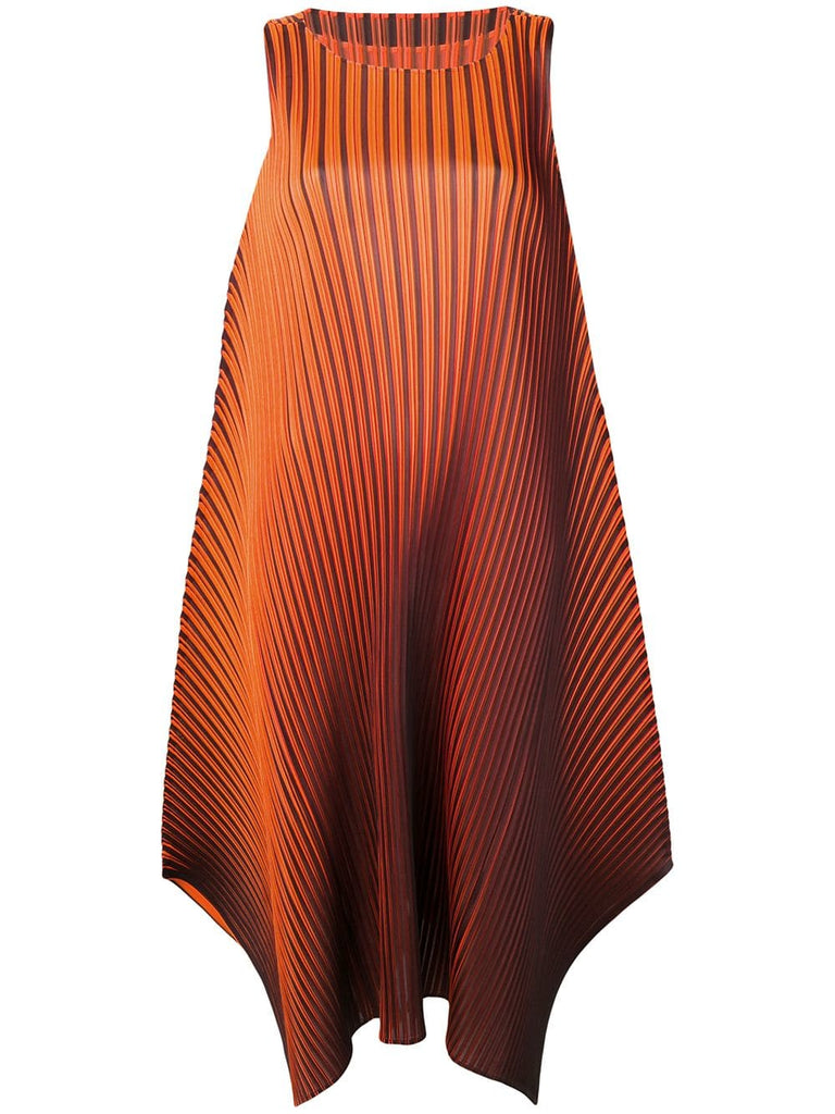 pleated asymmetric dress