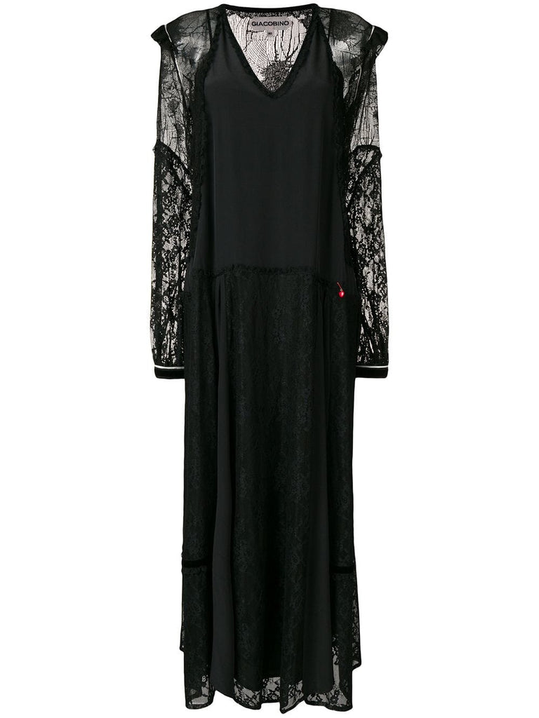 long lace panelled dress