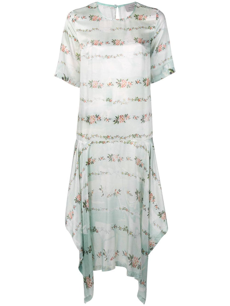 floral print asymmetric T-shirt dress