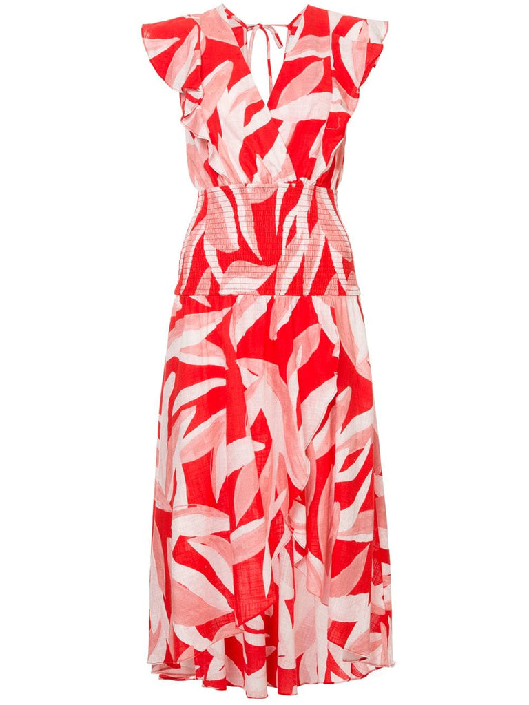 Havana Shirred maxi dress