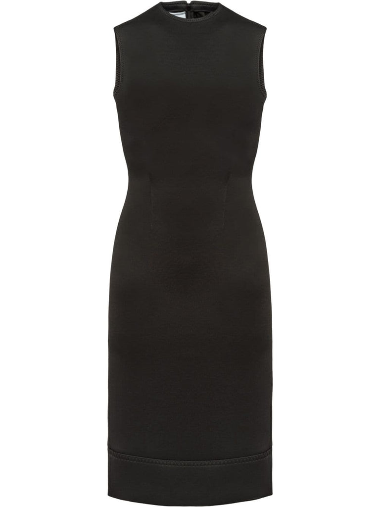 top-stitched jersey dress