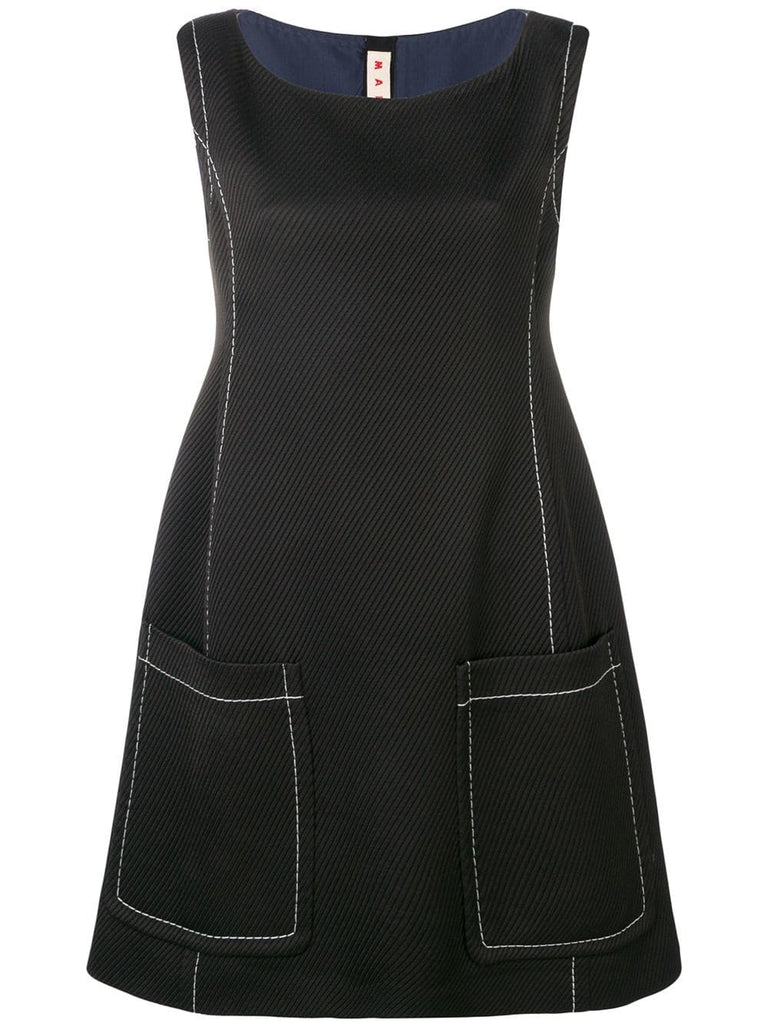 contrast stitch dress