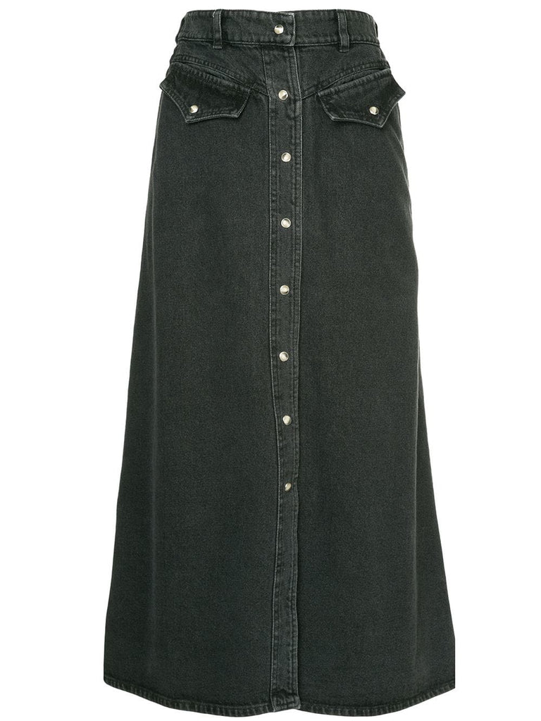 denim a-line skirt