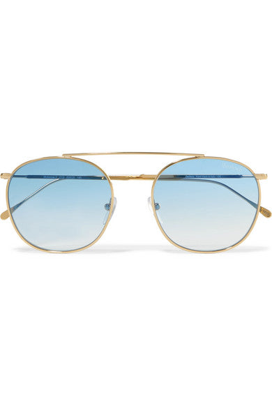 Mykonos II square-frame gold-tone sunglasses