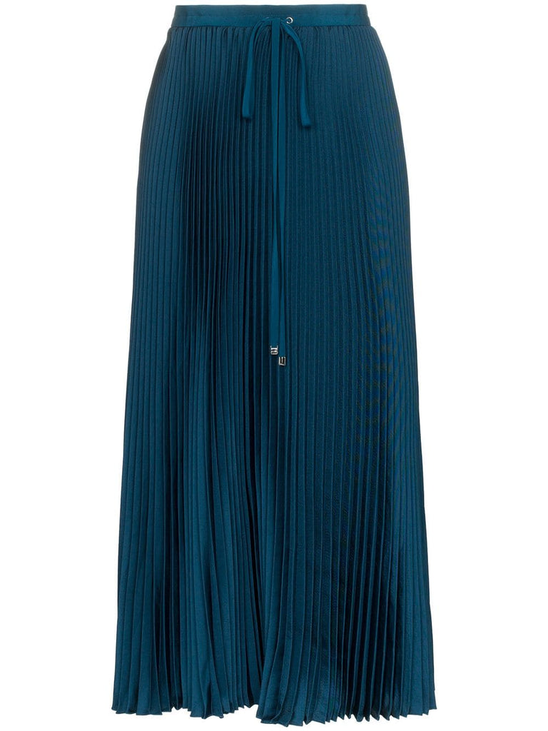 drawstring pleated midi skirt