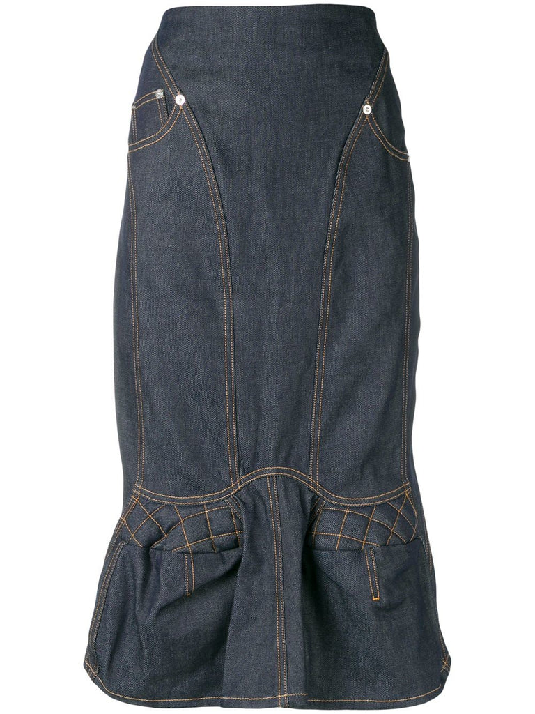 denim straight skirt