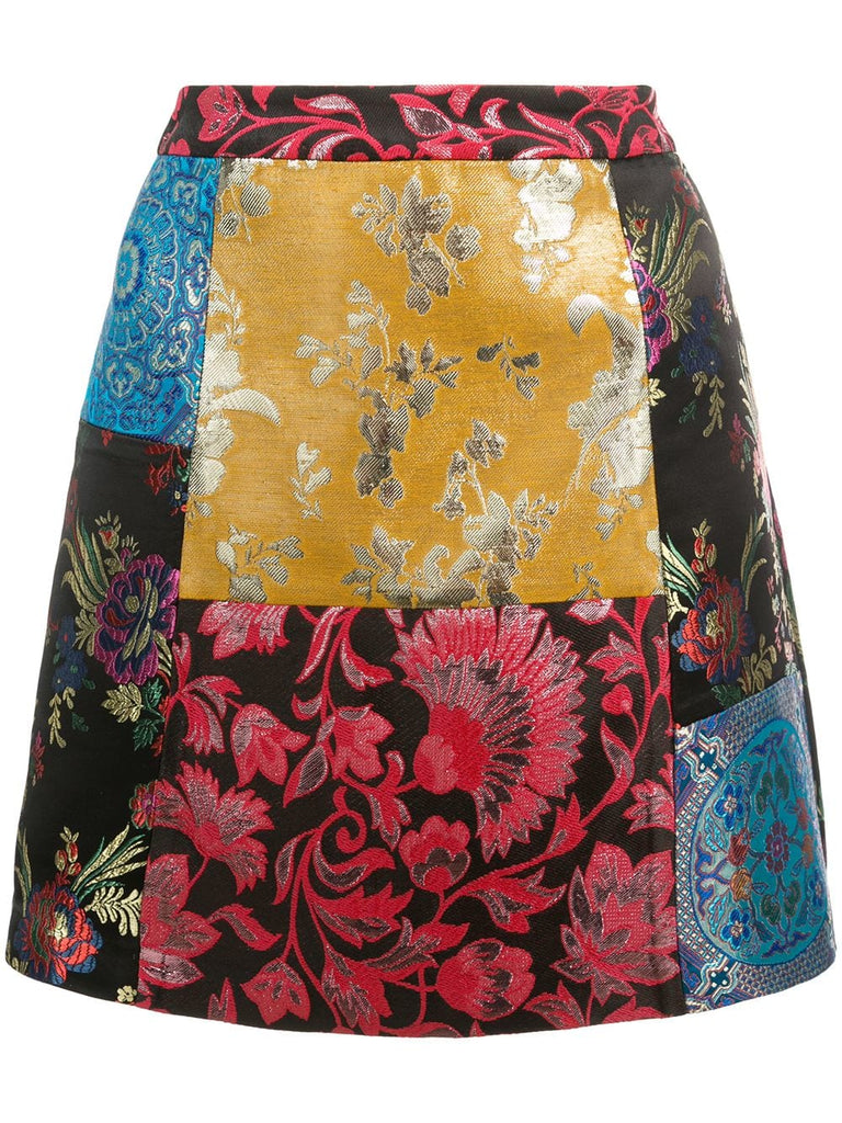 Riley patchwork mini skirt