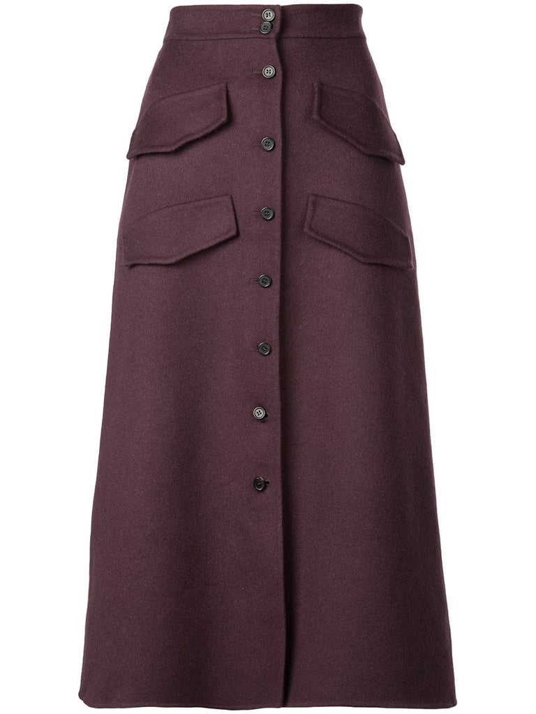 front button skirt