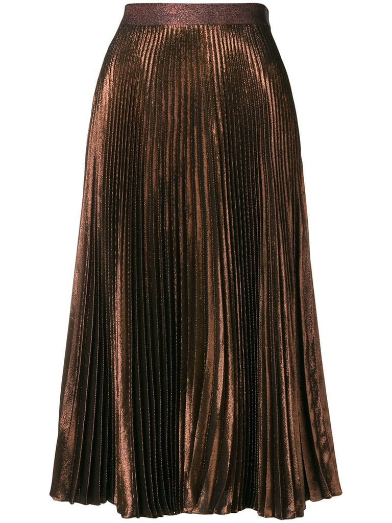 pleated lamé skirt