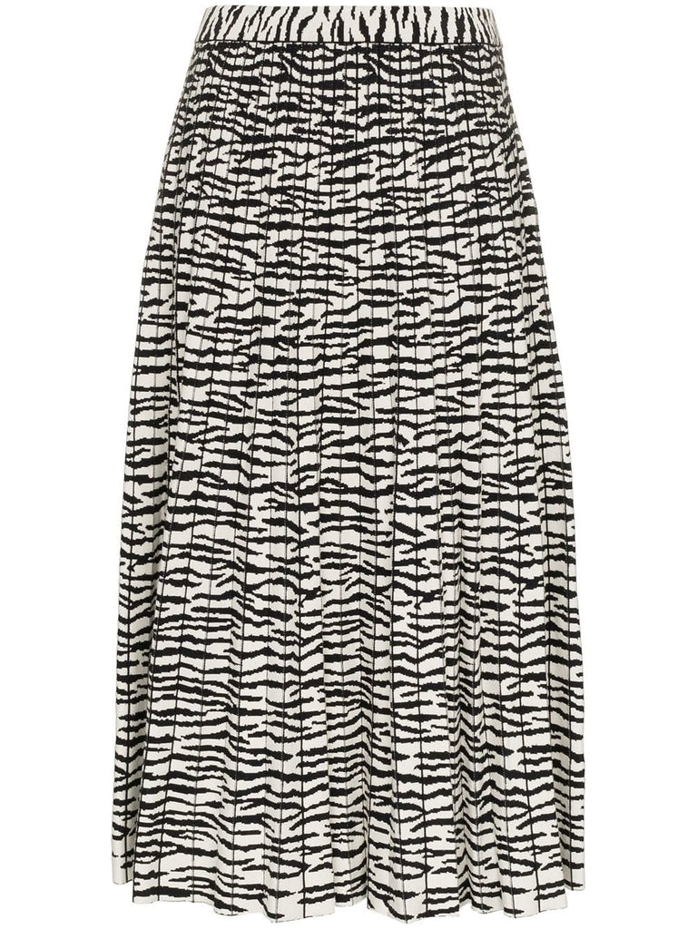 tiger print pleated skirt