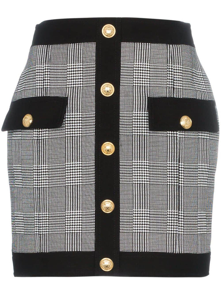 prince of wales check mini skirt