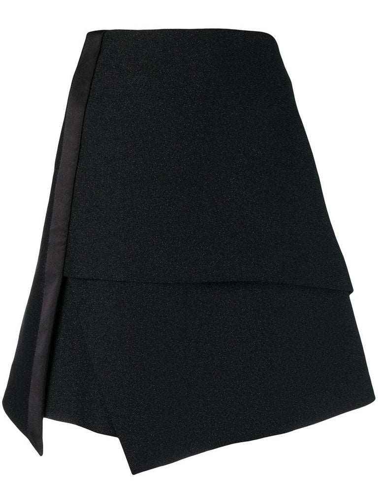 lamé asymmetric mini skirt