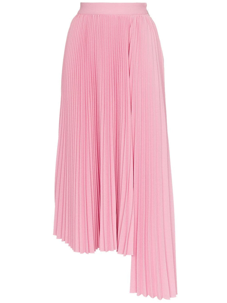 pleated asymmetric skirt