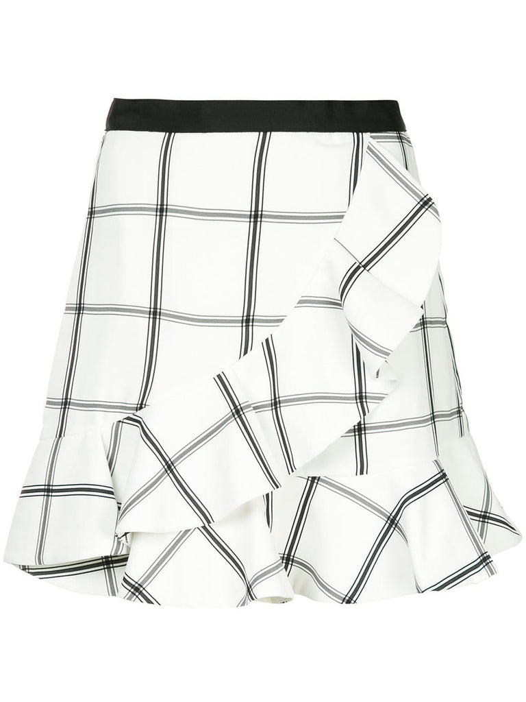 checked mini a-line skirt